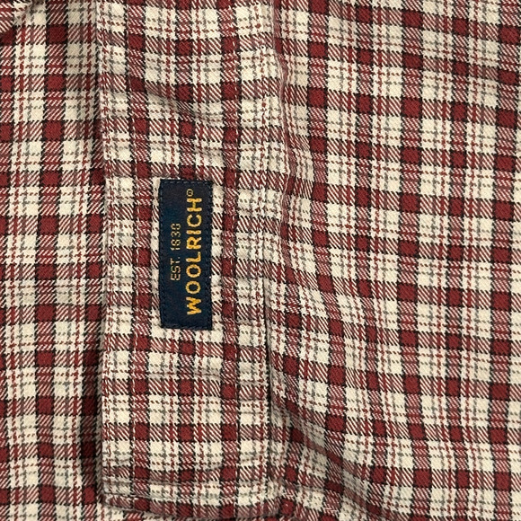 Vintage Woolrich Shirt Adult EXTRA LARGE Red Brown Plaid Cotton Outdoor USA 90s - Picture 7 of 10
